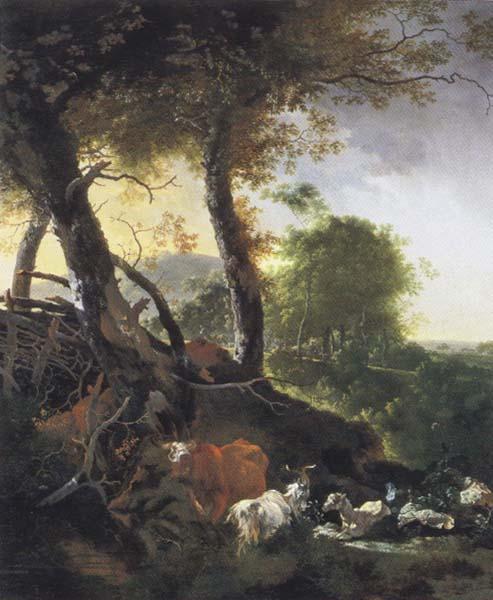 Adam Pynacker Landscape with Animals oil painting image